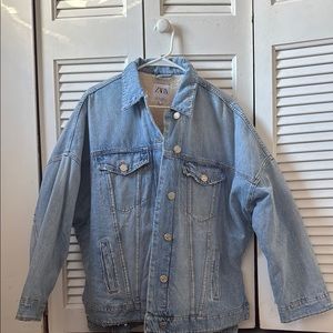 Zara Light Blue Oversized Denim Jacket